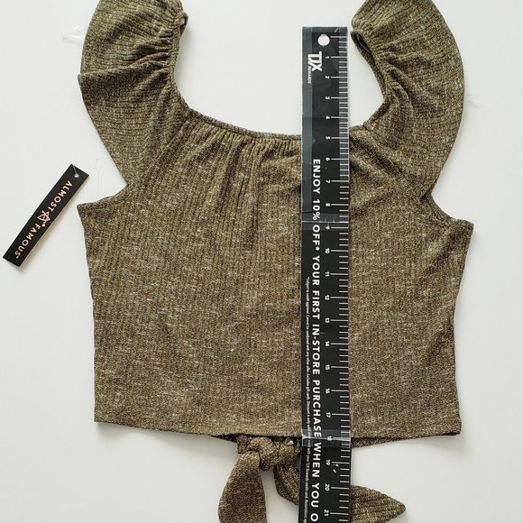 ALMOST FAMOUS Button Front Tie Top - Picture 7 of 8